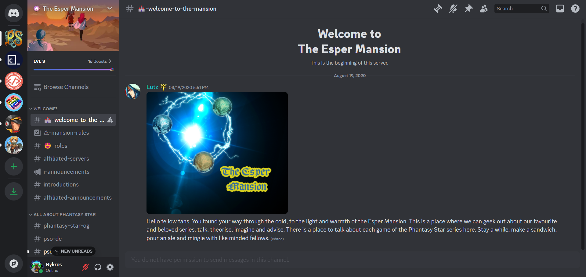 The Esper Mansion Discord Server