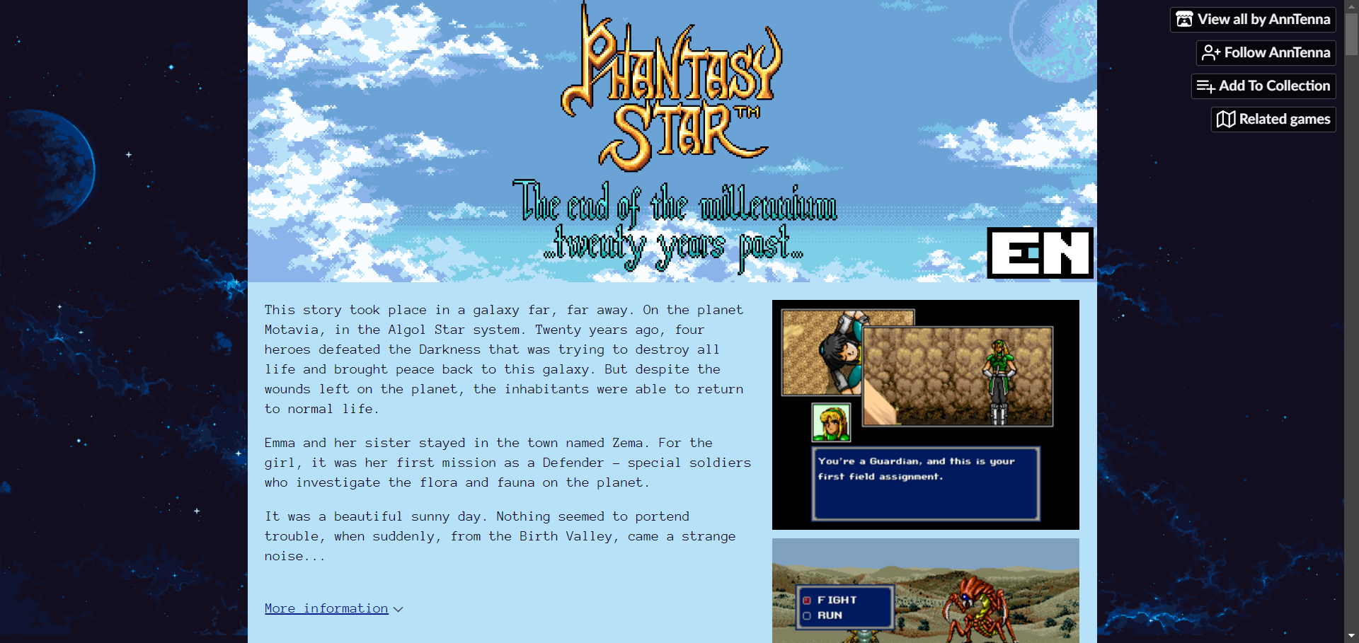 Phantasy Star... 20 Years Past